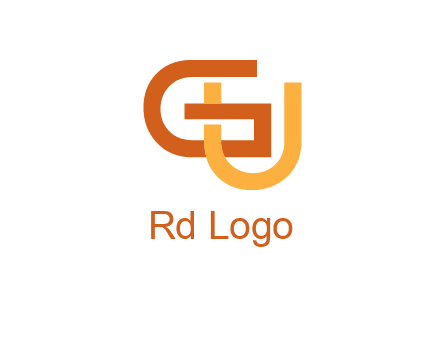 letter G and letter U overlapping each other