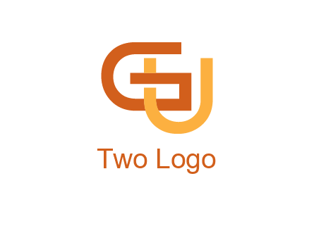letter G and letter U overlapping each other