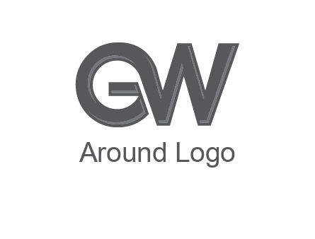 abstract letter GW joined together