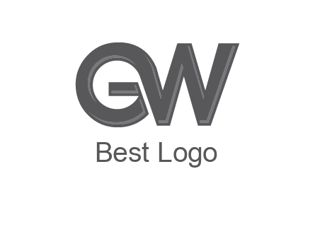 abstract letter GW joined together