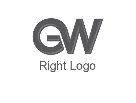 abstract letter GW joined together