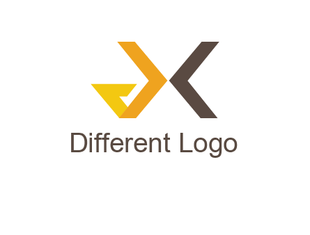abstract letter G and letter K forming letter X