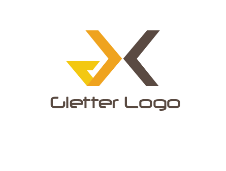 abstract letter G and letter K forming letter X