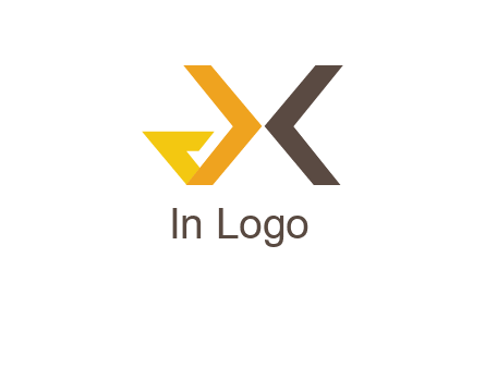 abstract letter G and letter K forming letter X