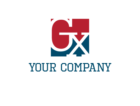 letters G and X are in the square logo