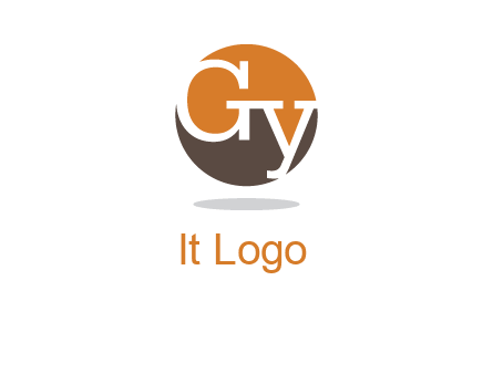 Letters g and y inside the circle logo