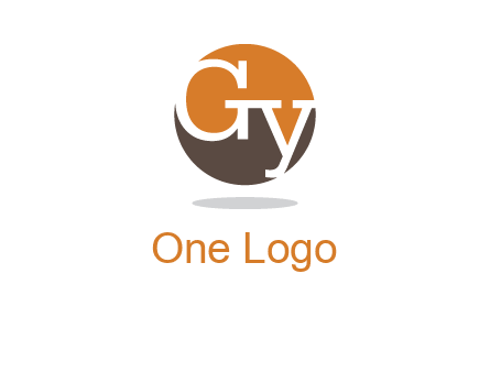 Letters g and y inside the circle logo