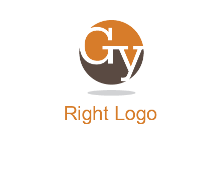 Letters g and y inside the circle logo