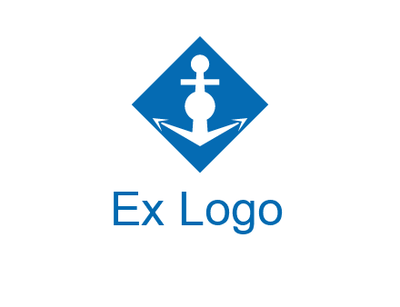 anchor in rhombus transport logo