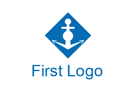 anchor in rhombus transport logo