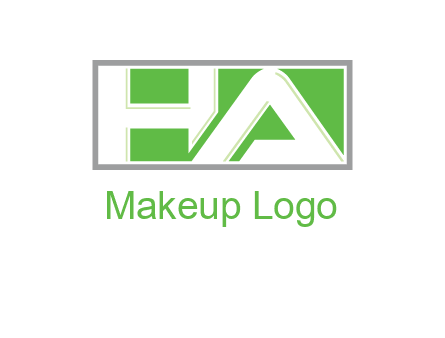 Letter H and A in a rectangle box logo