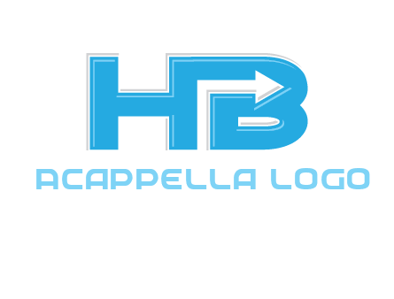 Arrow inside the letters H and b logo
