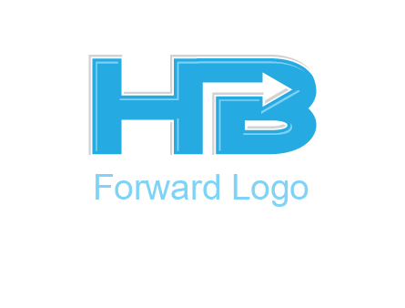 Arrow inside the letters H and b logo