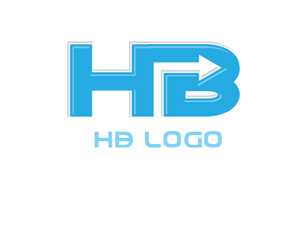 Arrow inside the letters H and b logo