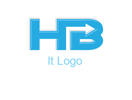 Arrow inside the letters H and b logo