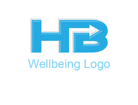 Arrow inside the letters H and b logo