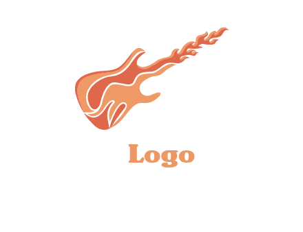 flames guitar music logo