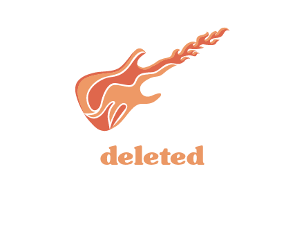 flames guitar music logo