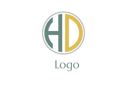 Letter H and D in a circle logo