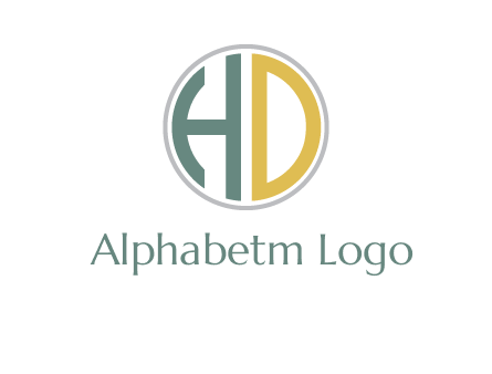 Letter H and D in a circle logo