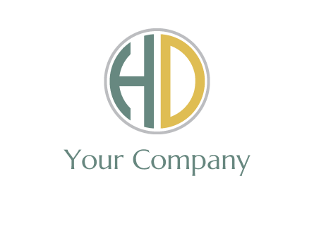 Letter H and D in a circle logo
