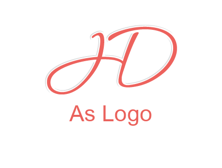 script font letter H forming letter D