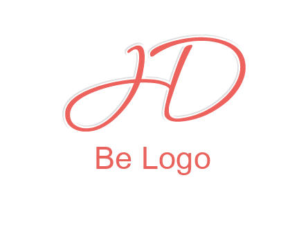 script font letter H forming letter D