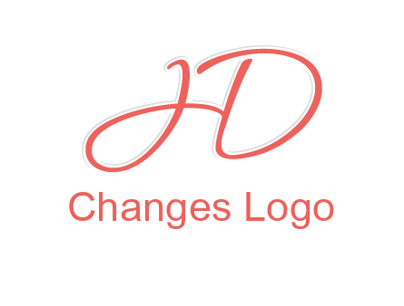 script font letter H forming letter D