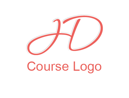 script font letter H forming letter D