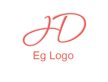 script font letter H forming letter D