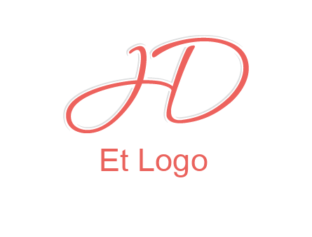 script font letter H forming letter D