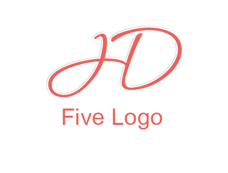 script font letter H forming letter D