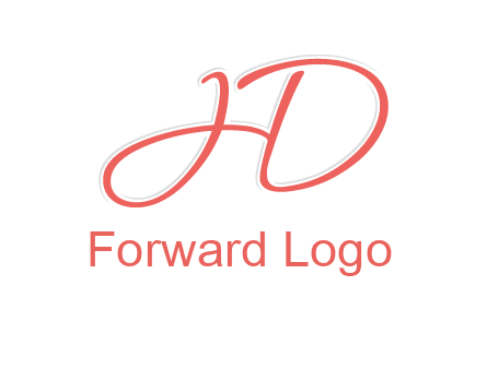 script font letter H forming letter D