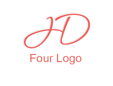 script font letter H forming letter D