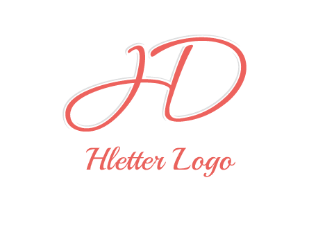 script font letter H forming letter D