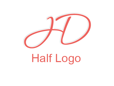 script font letter H forming letter D
