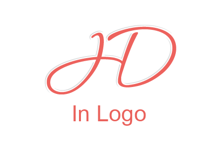 script font letter H forming letter D