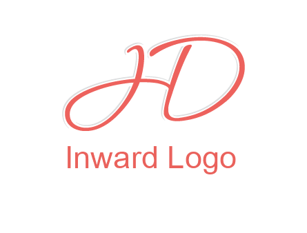 script font letter H forming letter D