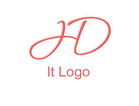 script font letter H forming letter D