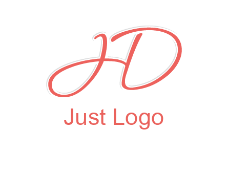 script font letter H forming letter D