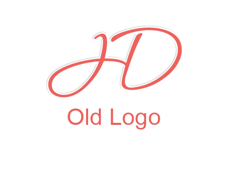 script font letter H forming letter D