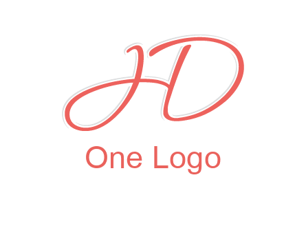 script font letter H forming letter D