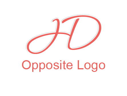 script font letter H forming letter D