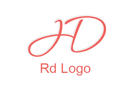 script font letter H forming letter D
