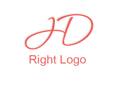 script font letter H forming letter D