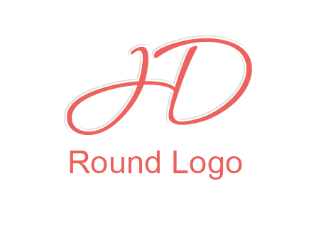 script font letter H forming letter D