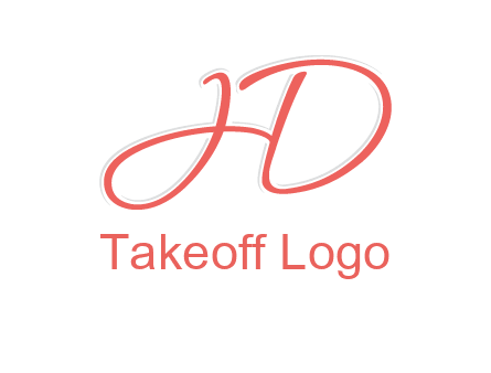 script font letter H forming letter D