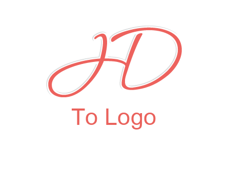 script font letter H forming letter D