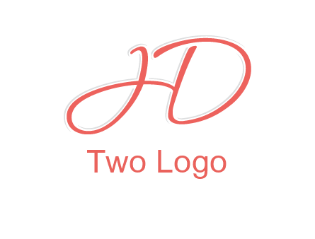script font letter H forming letter D