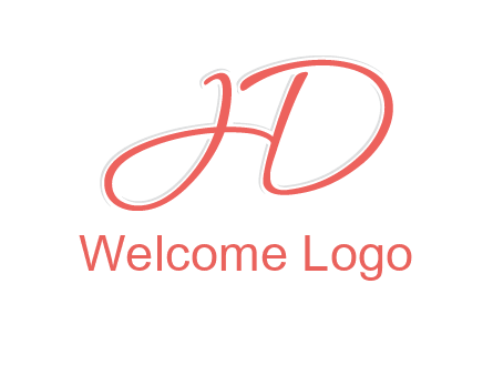 script font letter H forming letter D